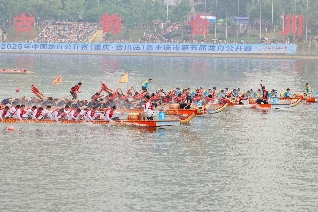龙舟竞渡逐浪高 8省市40支队齐聚合川开赛